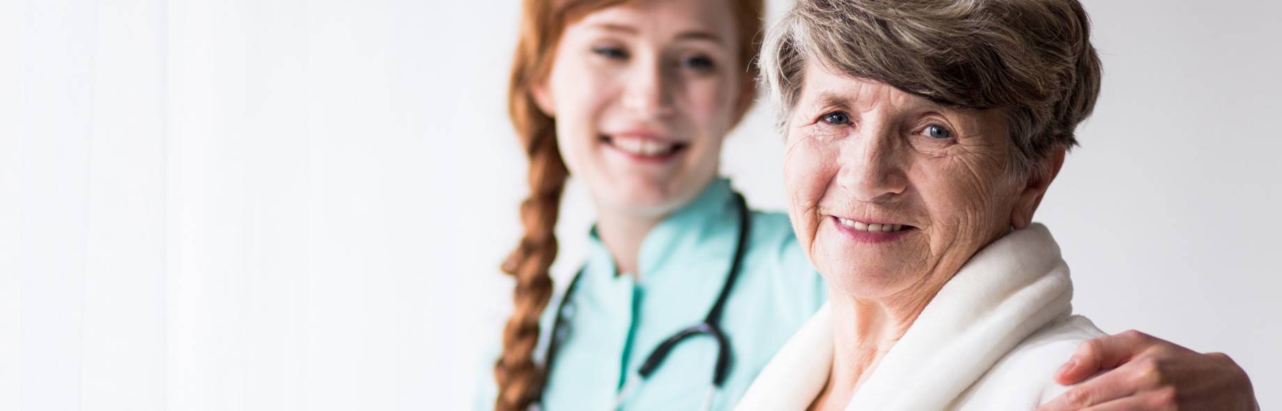 elder lady with nurse